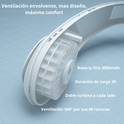 Ventilador de cuello portátil Airhalo, 3 Velocidades de Frescor.